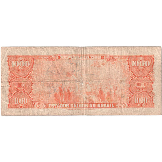 Brazília, 
  
  1 Cruzeiro Novo za 1 000 Cruzeiros, 
  
  VF (20-25)